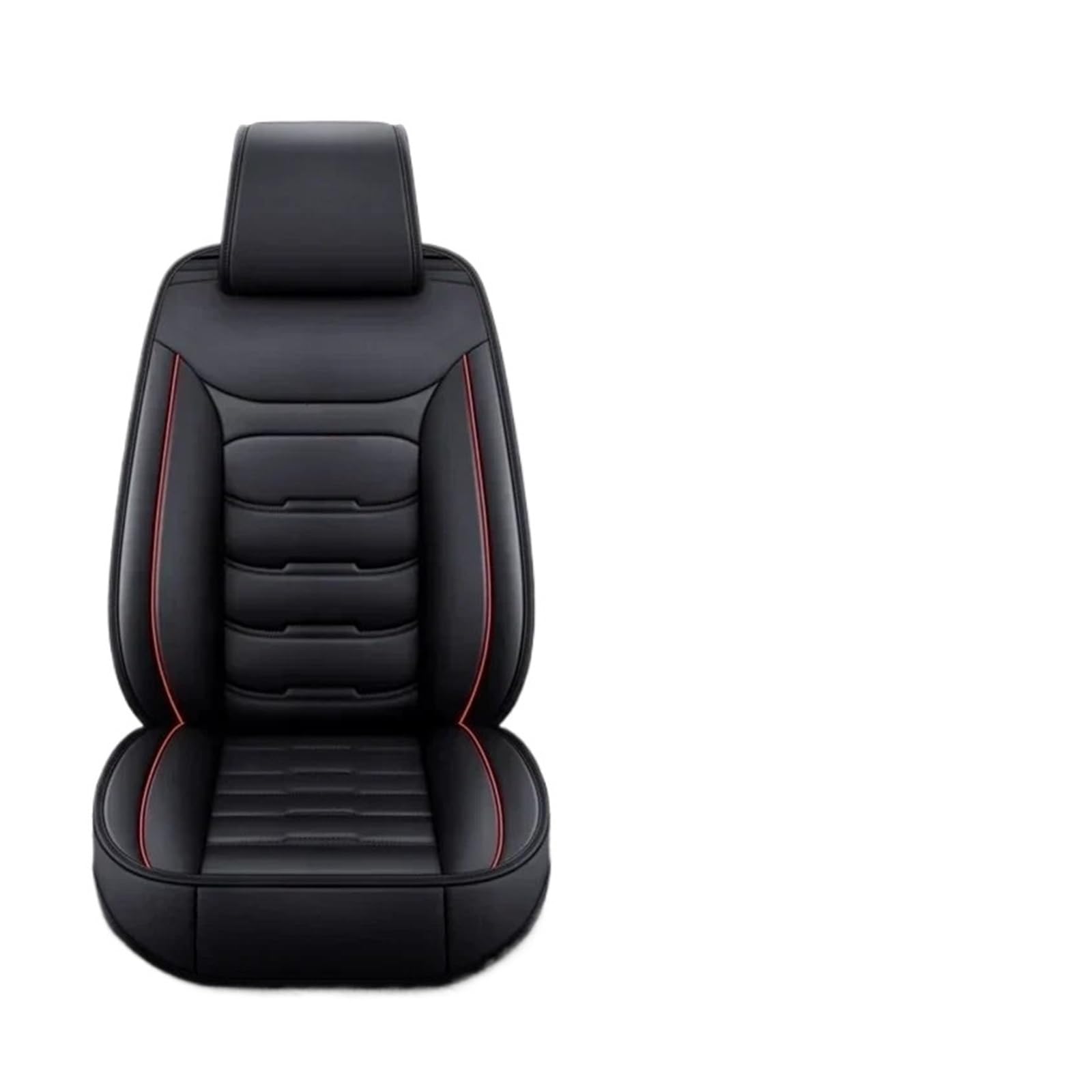 SILHUP Autositzbezug Für Passat B5 B6 B7 B8 Für Käfer Für Variant Für Phaeton Für Tiguan Universal Leder Auto Sitzbezug Autositzbezüge(Black red 5seat) von SILHUP