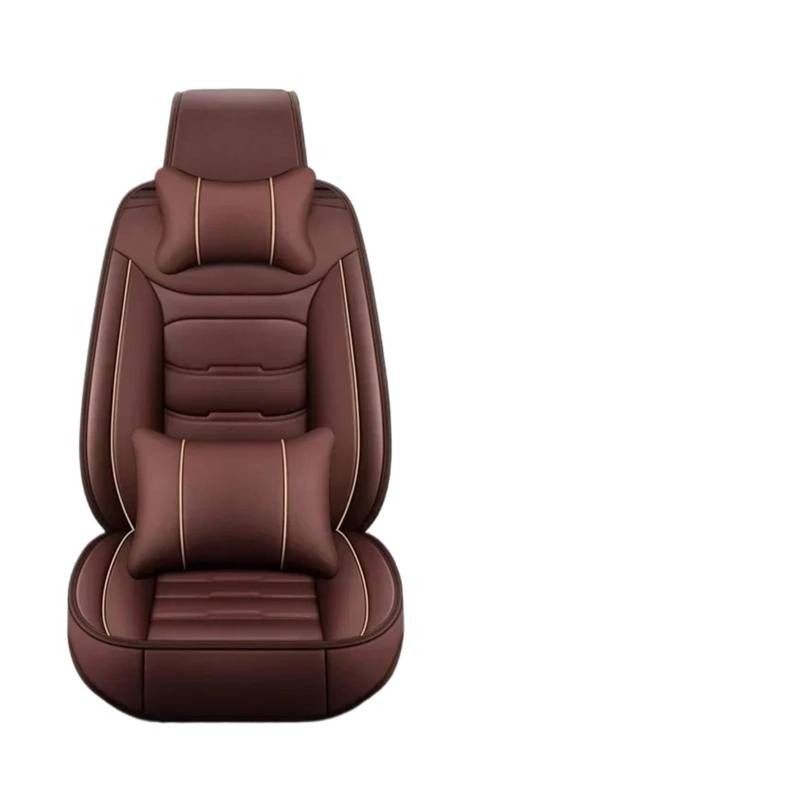 SILHUP Autositzbezug Für Passat B5 B6 B7 B8 Für Käfer Für Variant Für Phaeton Für Tiguan Universal Leder Auto Sitzbezug Autositzbezüge(Coffee 5seat a) von SILHUP