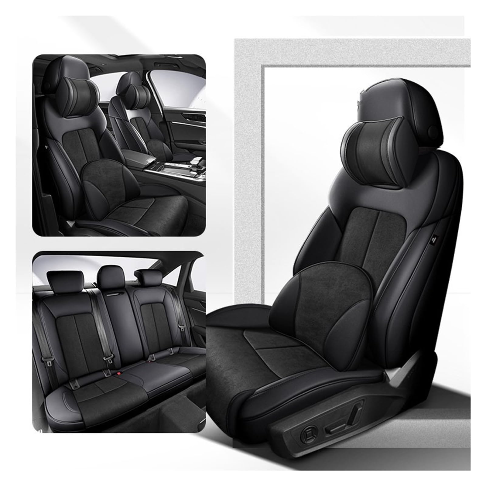 SILHUP Autositzbezug Für TT MK2 Q7 4L Q5 A7 A6 C7 Custom Auto Sitzbezug Auto Zubehör Innen 360 ° Surround Protector Autositzbezüge(Color Q) von SILHUP