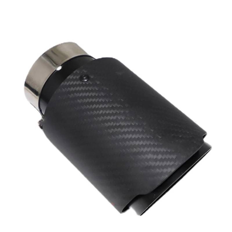 Auspuffblende Autoteile Universal Straight Stainless Car Matte Carbon Fiber Schalldämpfer Spitze Auspuffanlage Rohr Schalldämpfer Düse Schwarz Auspuff Endrohr(54mm-101mm) von SIMBAE