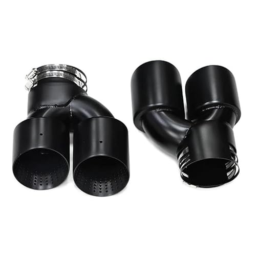 Auspuffblende Dual Auspuffrohr Schalldämpfer Spitze Auspuff System Düse Endrohr Für G22 G23 G26 M440i 2021 2022 2023 + Auto Quad Auspuff Spitze Auspuff Endrohr(Black Matte SS) von SIMBAE