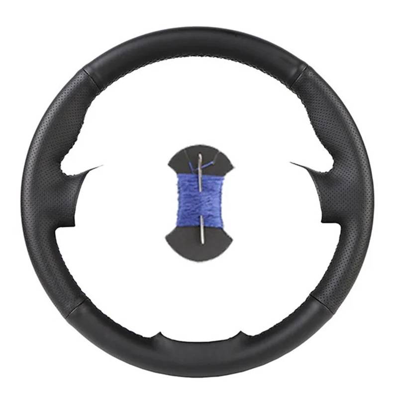 Auto Lenkradabdeckung Auto Lenkrad Abdeckung Für Dodge Für Grand Für Caravan Für Reise Für Avenger Für Durango Auto Zubehör Lenkradhülle Lenkradbezug(Black Blue Thread) von SIMBAE