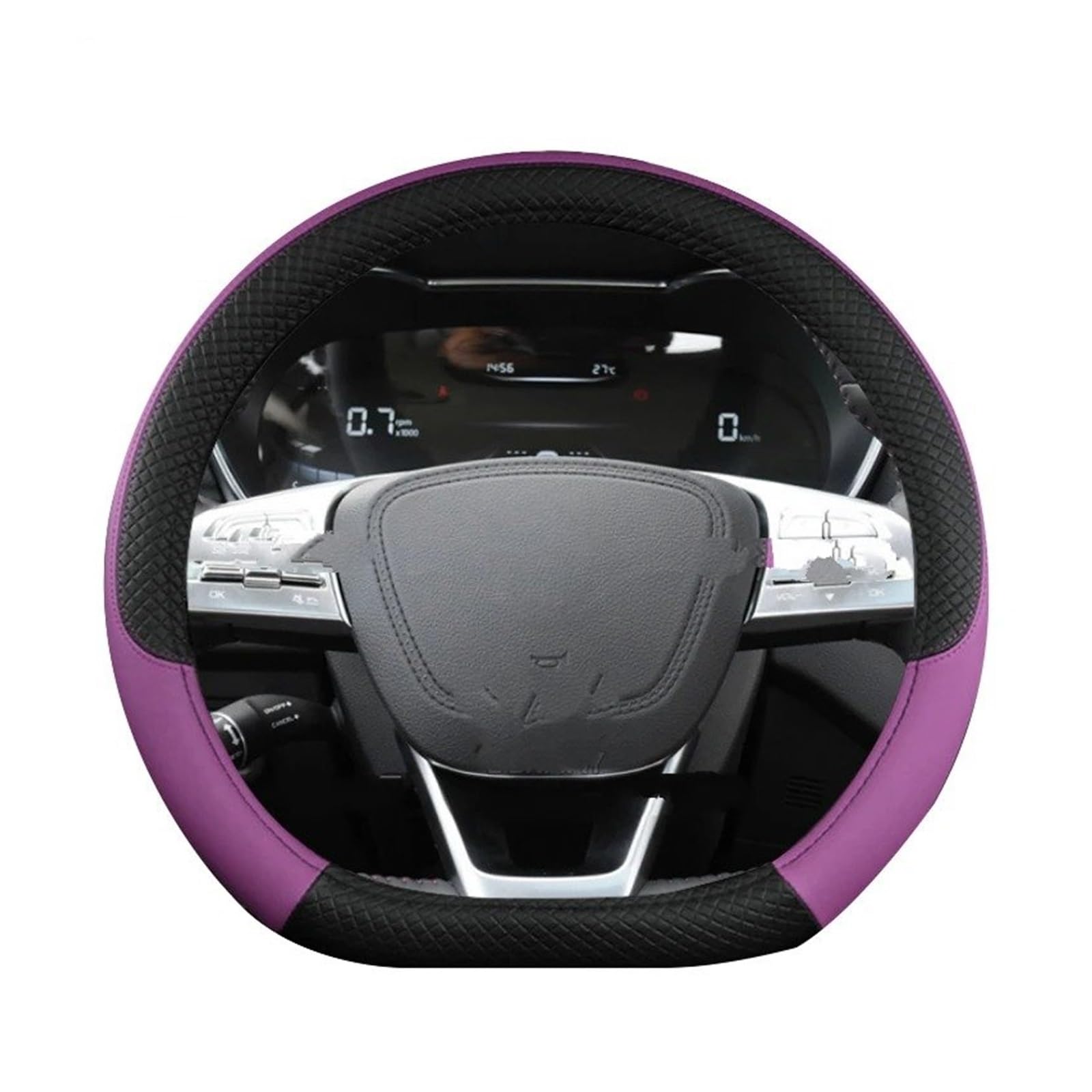 Auto Lenkradabdeckung Für Bestune Für T33 Für T55 Für T77 Für T99 Auto Lenkrad Abdeckung PU Leder Nicht-Slip Auto Zubehör Lenkradhülle Lenkradbezug(D Shape Purple) von SIMBAE