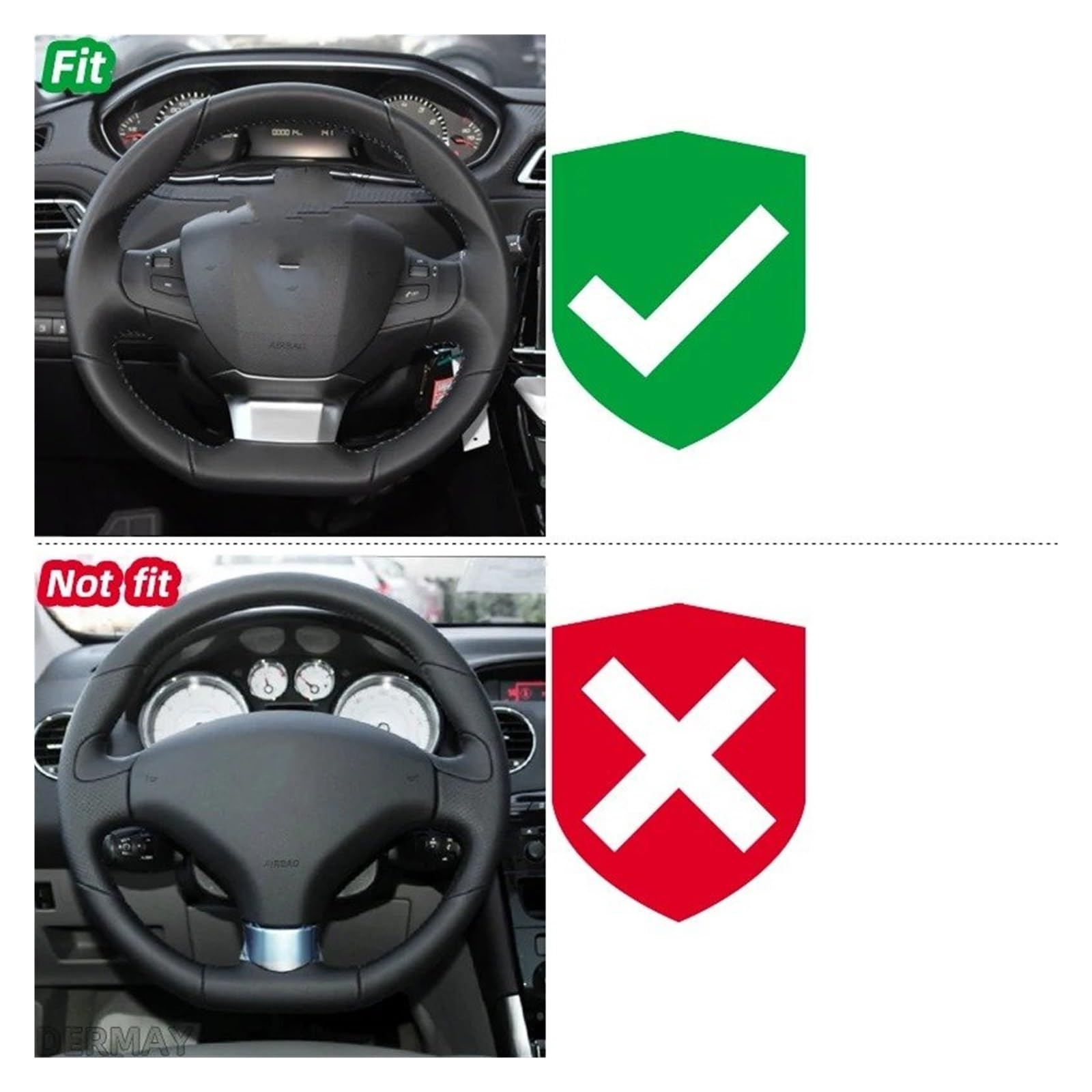 Auto Lenkradabdeckung Für Peugeot 308 2014 2015 2016 2017 2018 2019 2020 2021 II III Für T7 Für T9 308 Für SW Auto Lenkrad Abdeckung Auto Zubehör Innen Lenkradhülle Lenkradbezug(Orange) von SIMBAE