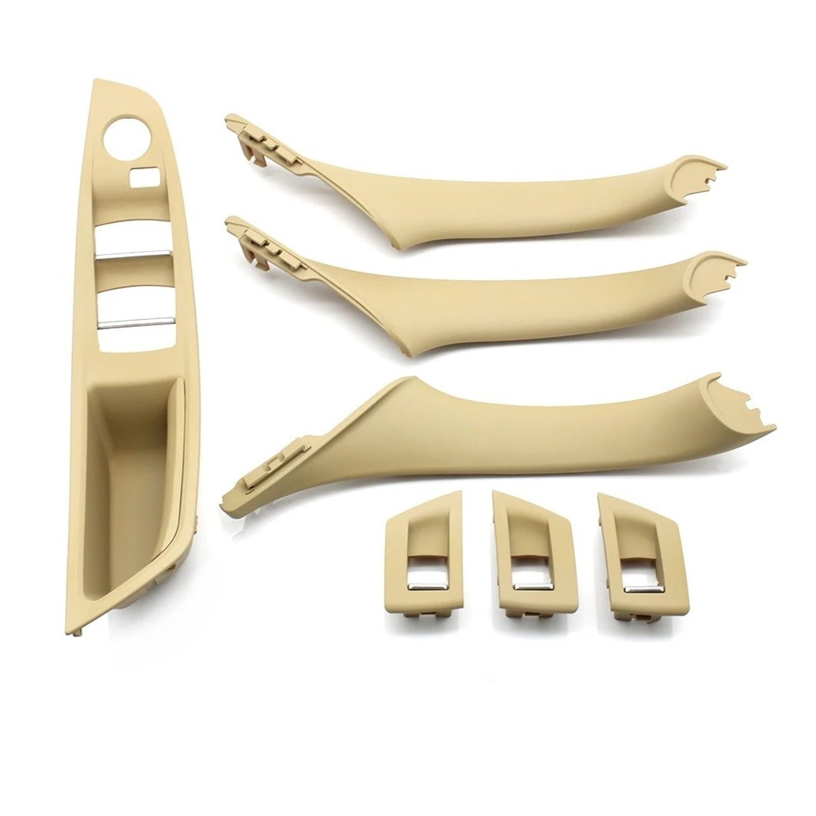 Autotürgriffe Innen Links Stick LHD Beige Schwarz Carbon Faser Auto Innen Tür Griff Pull Set Für 5 Series Für F10 Für F18 523 525 528 Interieur Türgriff Dekor(Model B Beige) von SIMBAE