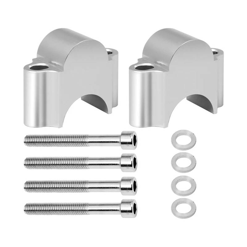 Lenkererhöhung 1 Paar FÜR TRX450 FÜR TRX400 FÜR TRX350 Universal Motorrad 28mm 1 1/8 "22mm 7/8" Lenker Riser Bar Montieren Griff Clamp Motorrad Lenker Riser(28MM Silver) von SIMBAE