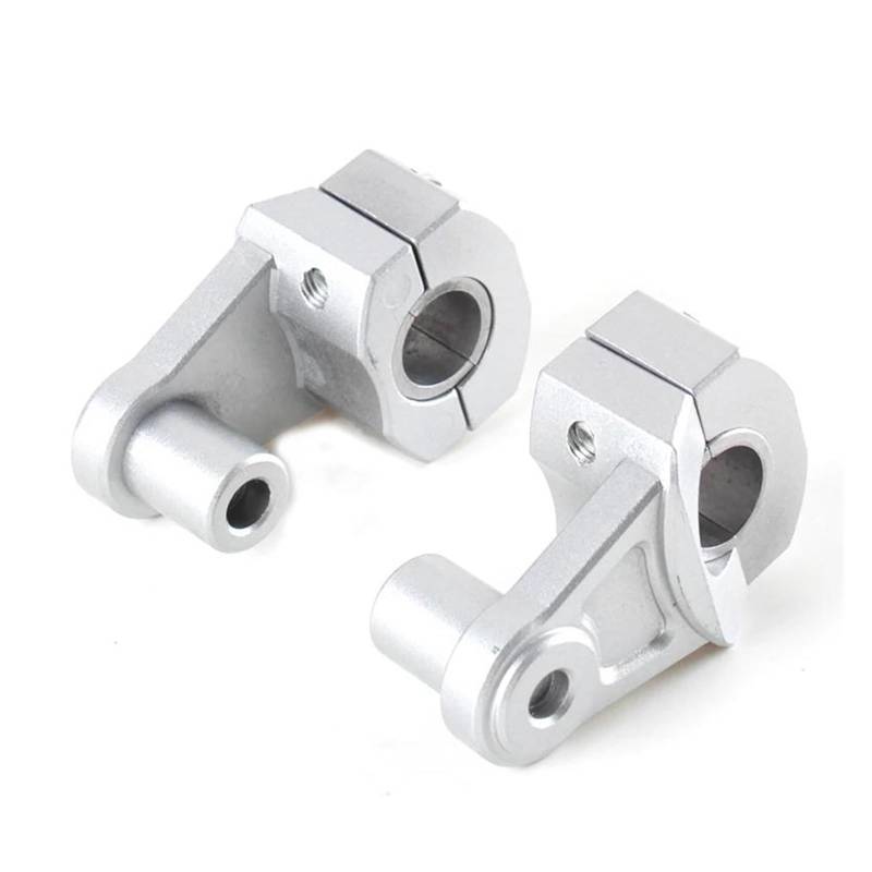 Lenkererhöhung Für 22MM 7/8 "-28MM 1 1/8" Für Ducati Motorrad Bar Klemmen Erhöhte Lenker Griff Bar Riser Motorrad Lenker Riser(Silver 1 Set) von SIMBAE