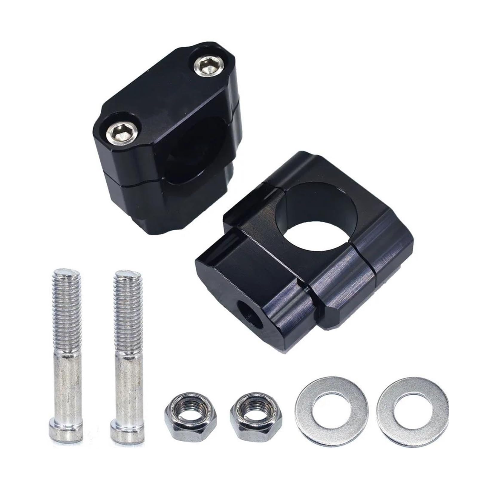 Lenkererhöhung Für Dirt Für Pit Bike Motocross Zubehör 1-1/8 "28mm CNC Motorrad Lenker Bar Mount Clamp Riser Adapter Motorrad Lenker Riser(M10 Black) von SIMBAE