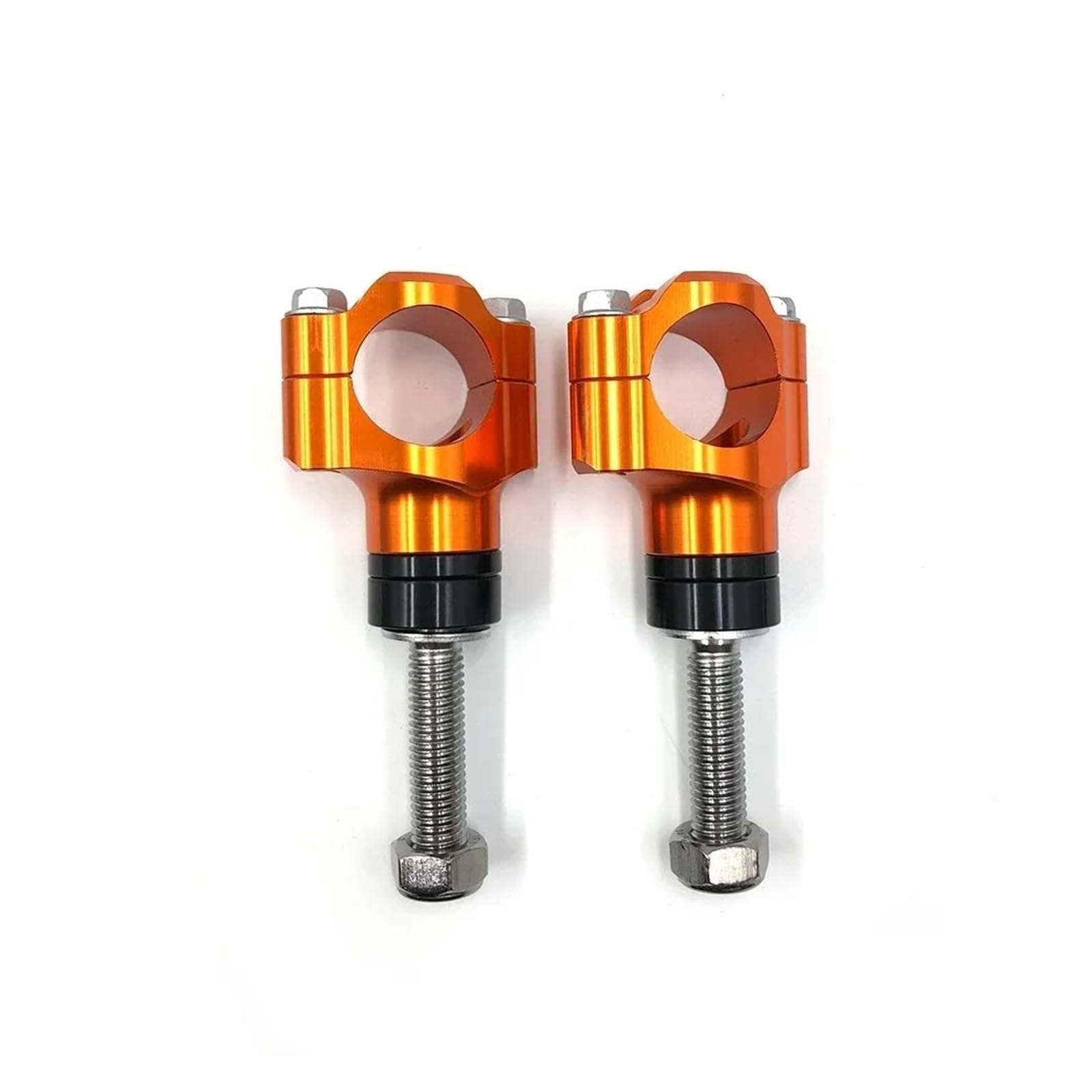 Lenkererhöhung Motorrad Lenker Clamp CNC Aluminium Legierung Bar Klemmen 1 1/8 "28mm Lenker Riser Motorrad Lenker Riser(12mm Orange) von SIMBAE