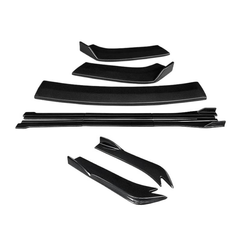 Splitter Auto-Karosserie-Kit Frontstoßstange Splitter Lip Spoiler Seitenschweller Heckumschlingungswinkel ABS Für Benz Für C-Klasse W204 C63 2007-2014 Seitenschweller(Kohlefaser-Optik) von SIMBAE