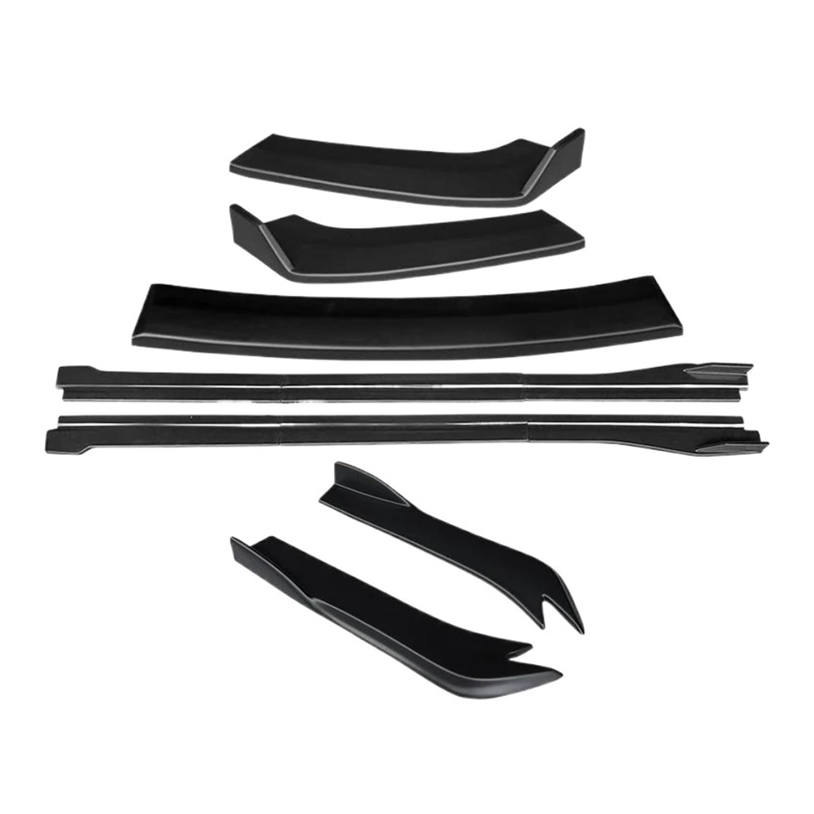 Splitter Auto-Karosserie-Kit Frontstoßstange Splitter Lip Spoiler Seitenschweller Heckumschlingungswinkel ABS Für Benz Für C-Klasse W204 C63 2007-2014 Seitenschweller(Matt-schwarz) von SIMBAE