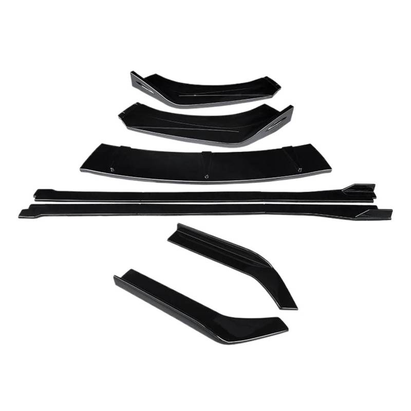 Splitter Für Serie Für Schritt Für WGN Auto Modifikation Frontstoßstange Splitter Lip Body Kit Spoiler Seitenschweller Erweiterungen Heckumschlingungswinkel Seitenschweller(Gloss Black) von SIMBAE