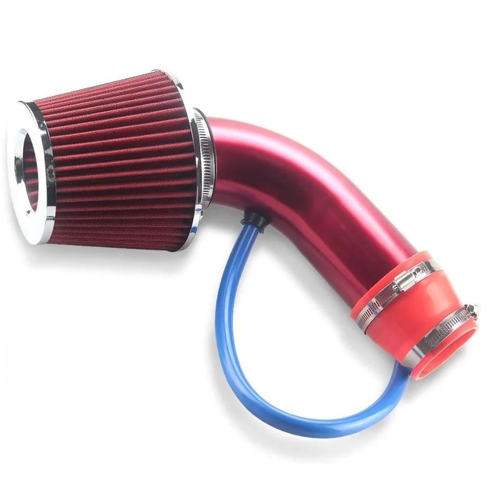 Ansaugrohr Universal Car Racing Cool Air Intake Kit 3-Zoll-Rohr Aluminium Automotive Filter Induktion Niedrigen Schlauch Und Clamp Kits Rot Kaltluftansaugrohr von SIMICASE