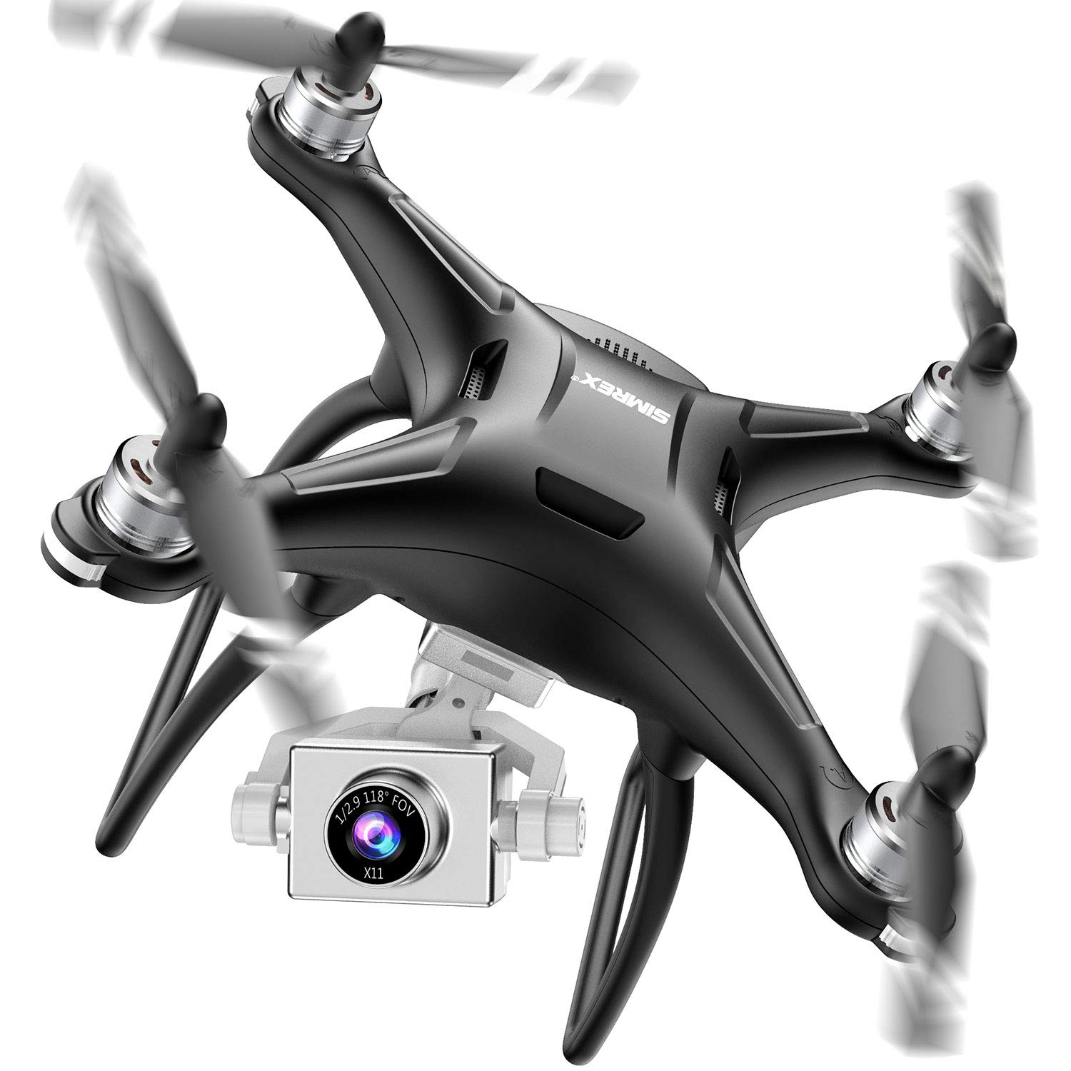 SIMREX X11 GPS Drohne mit 4K HD Kamera 2-Achsen selbststabilisierender Gimbal 5G WiFi FPV Video RC Quadrocopter von SIMREX