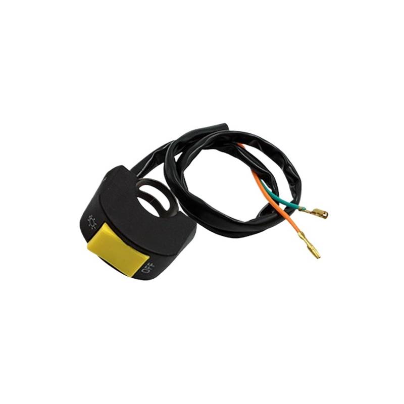 Lenker Nebel Motorrad Scheinwerfer Schalter EIN/AUS-Taste Bullet Stecker 12V Fahrrad Griff Bar Stop Schalter Für Scheinwerfer Motorrad-Steuerschalter(Yellow) von SISAWUEU