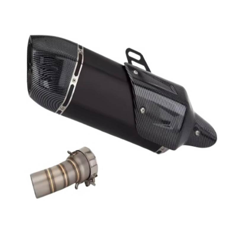 Motorrad Auspuff Für R1300GS ADV Motorradauspuff Modify Slip On Middle Link Pipe Connect Doppelloch Mit Abdeckung Schalldämpfer Escape Moto 1300R(Type-C) von SISAWUEU