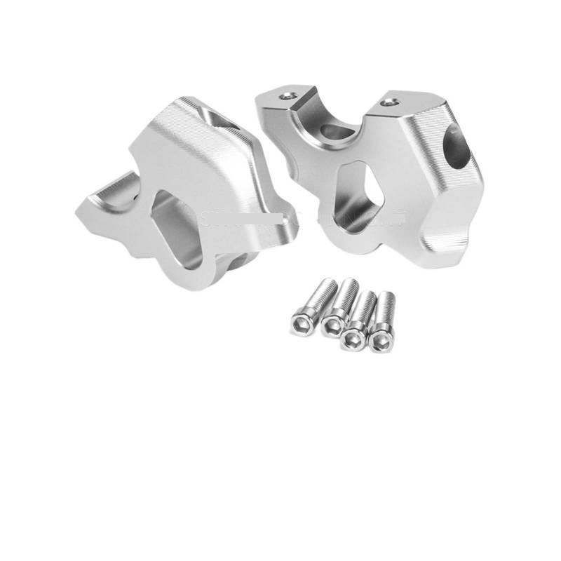 Motorrad Lenkererhöhung Für R1300GS R 1300 GS 2024- Motorrad Lenker Riser Drag Griff Bar Clamp Verlängern Adapter Heben Lenker Klemme Lenker Riser(Silver) von SISAWUEU