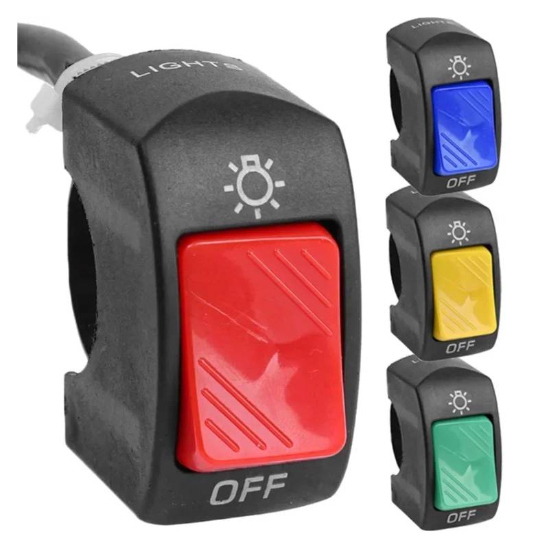 Motorrad Schalter ON Off Control Button Lenker Halterung Scheinwerfer Signal Lampe Control Modifizierte Schalter Zubehör Motorrad-Steuerschalter(Black) von SISAWUEU