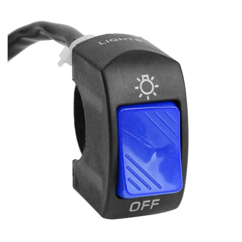 Motorrad Schalter ON Off Control Button Lenker Halterung Scheinwerfer Signal Lampe Control Modifizierte Schalter Zubehör Motorrad-Steuerschalter(Blue) von SISAWUEU