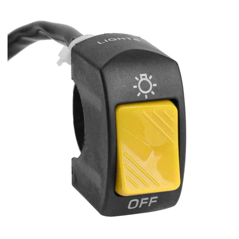 Motorrad Schalter ON Off Control Button Lenker Halterung Scheinwerfer Signal Lampe Control Modifizierte Schalter Zubehör Motorrad-Steuerschalter(Yellow) von SISAWUEU