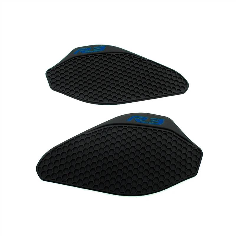 Motorrad Tankpad Motorrad Tank Pad Schutz Aufkleber Für Yamaha YZF-R3 YZF R3 YZFR3 2019 2020 2021 Gas Knie Grip Tank Traktion Pad Seite Aufkleber(Blue Logo) von SISAWUEU