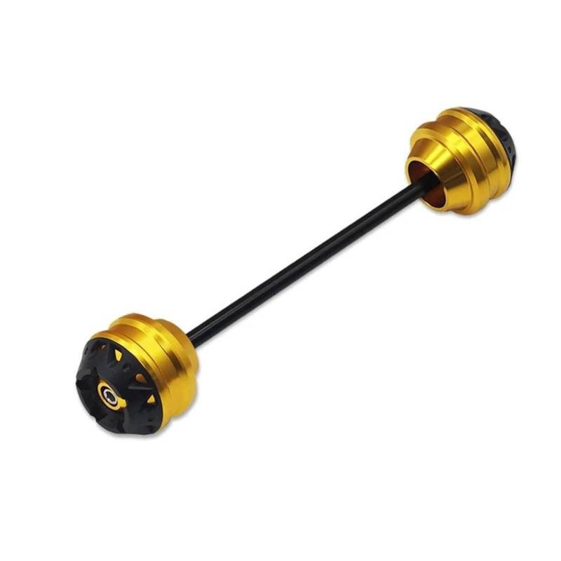 Sturzpads Rahmenschutz Fallschutz Für MT-09 MT09 2013-2024 Mt09 Absturzsicherung Gabel Slider Achse Crash Vorne Hinten Rad Schutz Motorrad Zubehör(Front Gold) von SISAWUEU