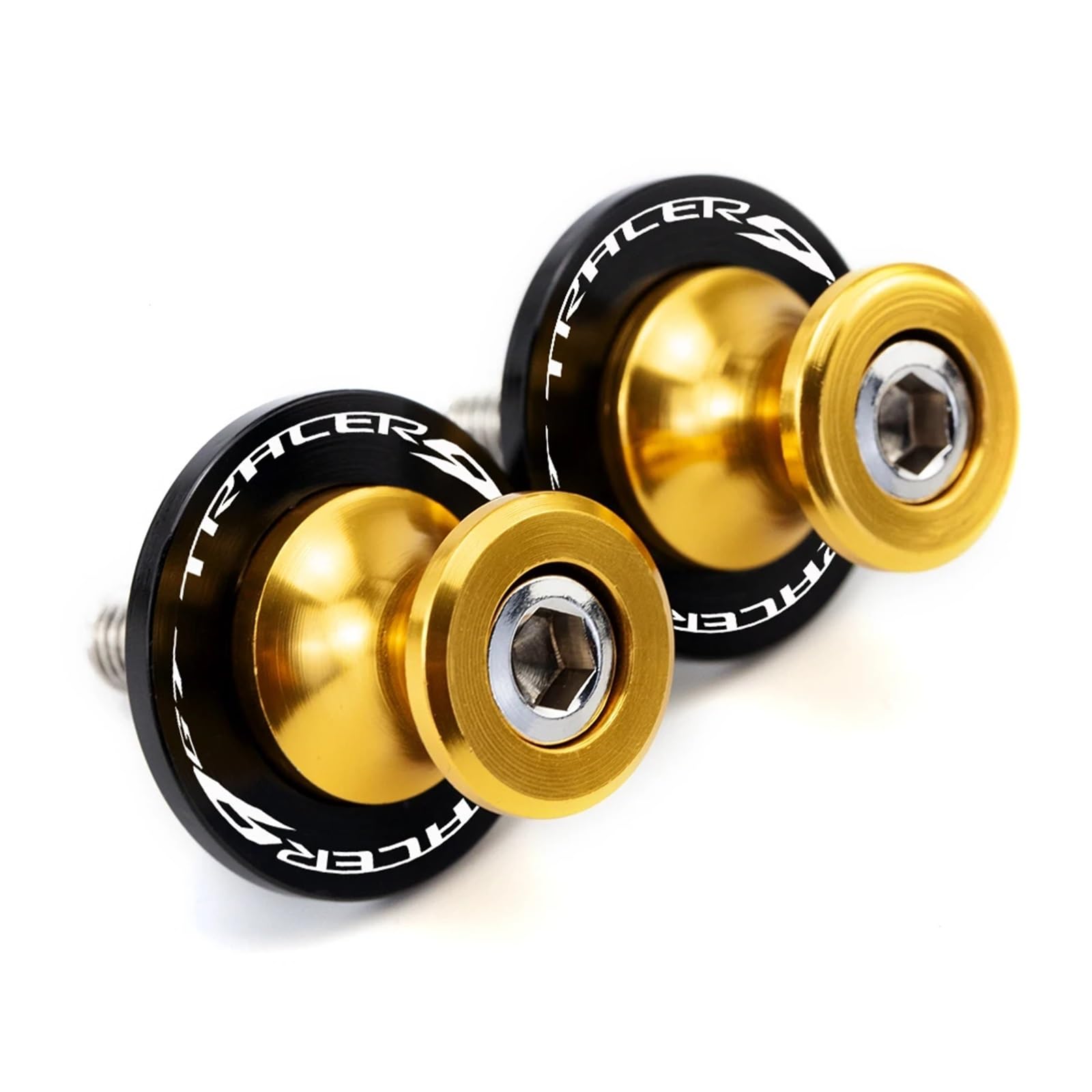 Sturzpads Rahmenschutz Fallschutz Für Yamaha Tracer9GT Tracer 9 Tracer 9GT 2021 Motorrad Schwinge Spool Slider Halterung Schraube Halterung Schraube 6MM Zubehör(Tracer 9GT Gold) von SISAWUEU