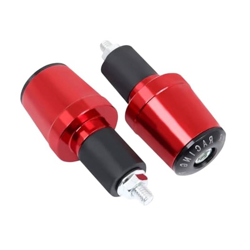 Sturzpads Rahmenschutz Fallschutz Motorrad Bar Ends Plug Universal Für 7/8" 22mm Lenker CNC Aluminium Bar End Caps Gewichtsschieber Ersatz Für Yamaha Suzuki Motorrad Dirt Bike Scooter(Red) von SISAWUEU