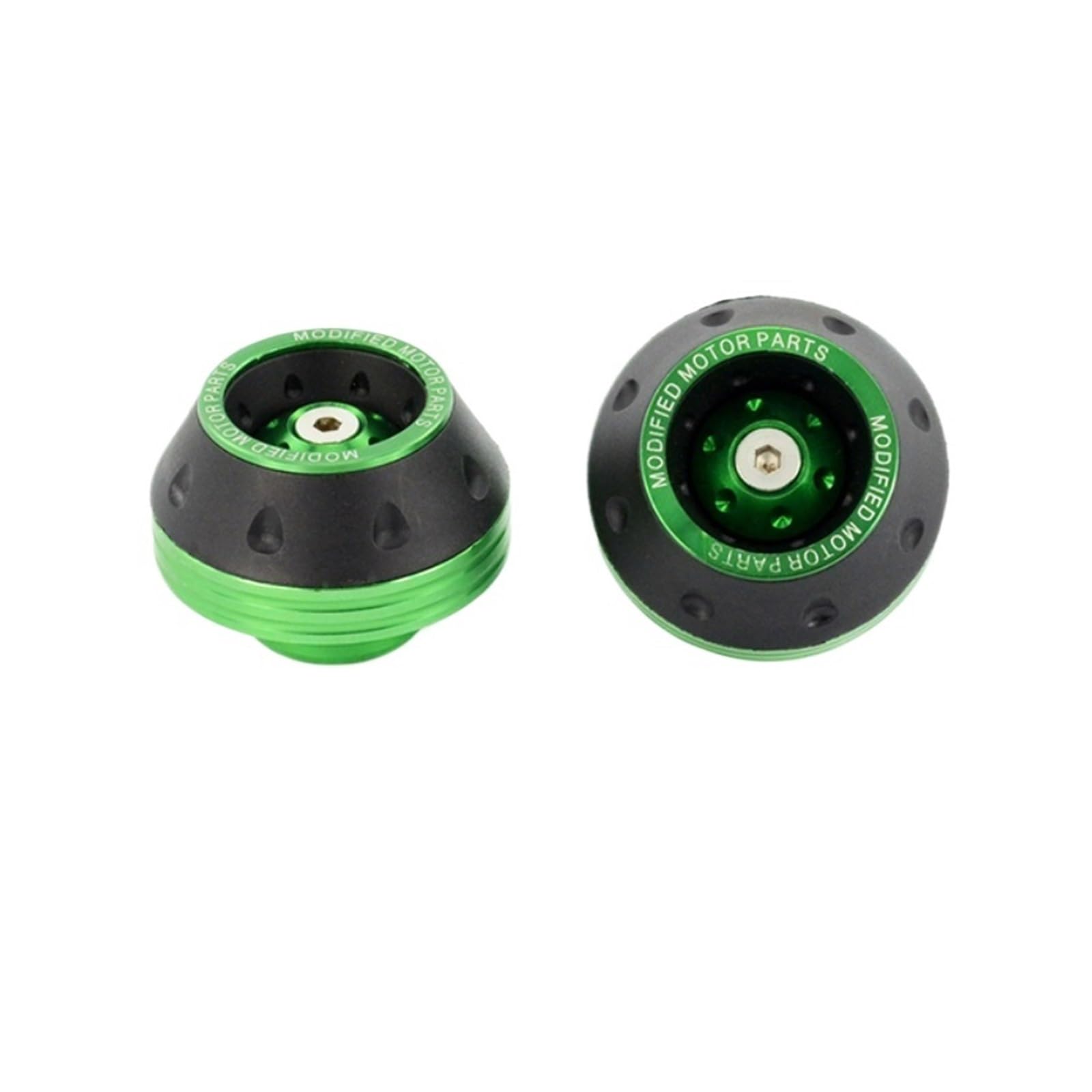 Sturzpads Rahmenschutz Fallschutz Universal Motorrad Rad Schutz Crash Pad Motorrad Crash Protektoren Legierung Motocross Fallende Gabel Slider Cups(2pcs Green) von SISAWUEU