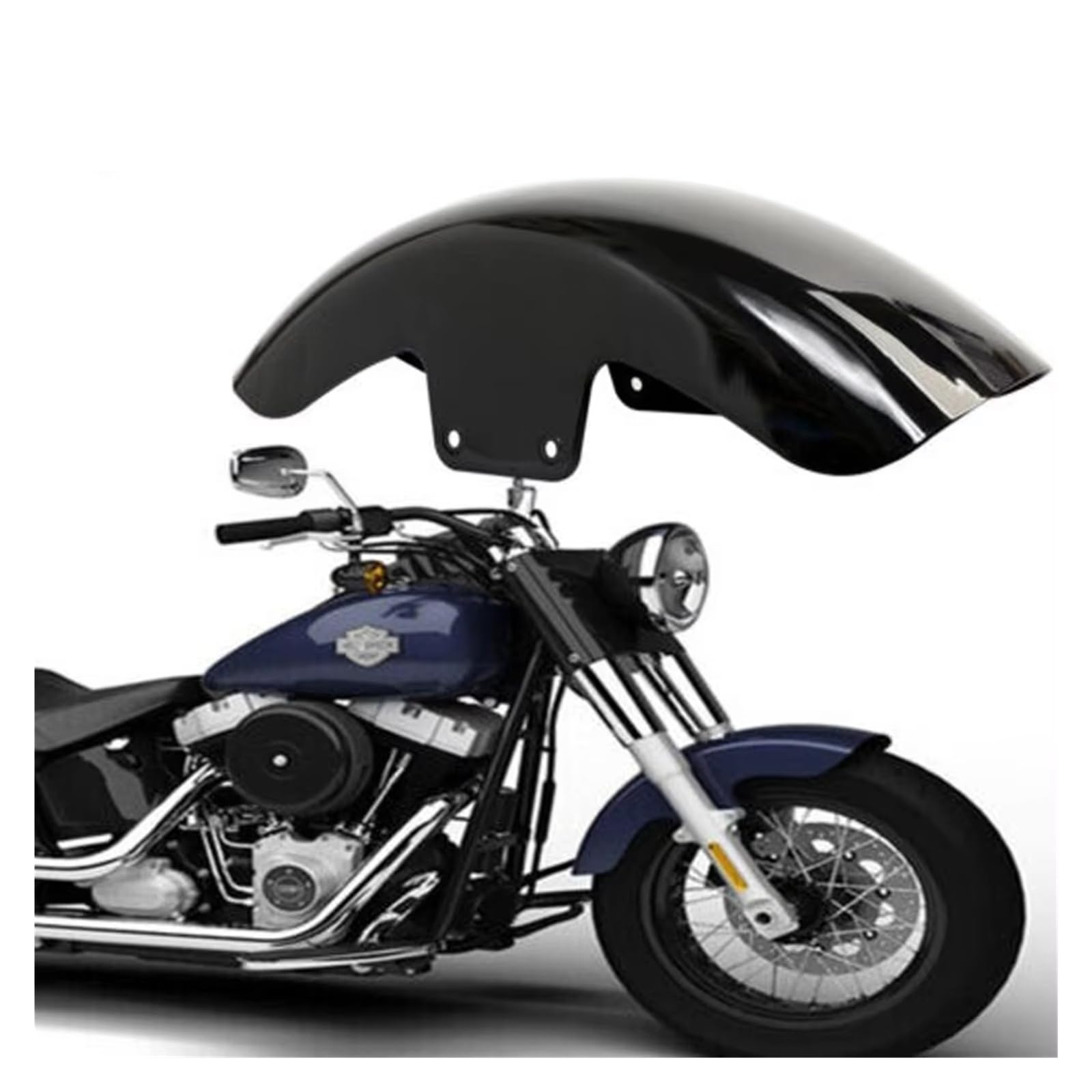 motorradkotflügel Für Für Softail Für Slim Für FLS Bobber Für Custom 2012-2017 Motorrad Glanz Schwarz Kotflügel Vorne Kotflügel von SISAWUEU