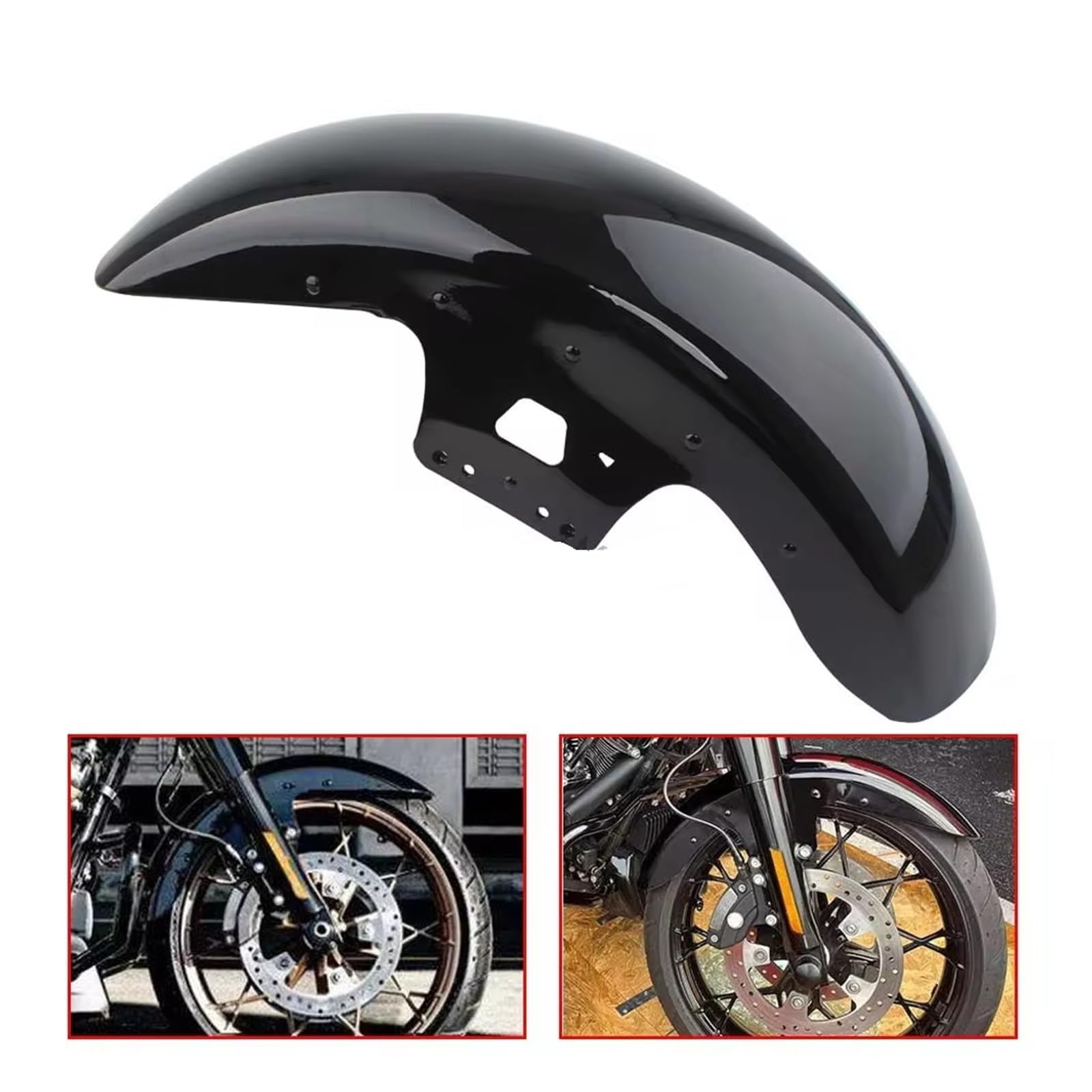 motorradkotflügel Für Für Touring Für Electra Für Glide Street Für Glide Für Tri Ultra Road King 2014-Up Motorrad 19'' Vivid Black Front Fender Kotflügel von SISAWUEU