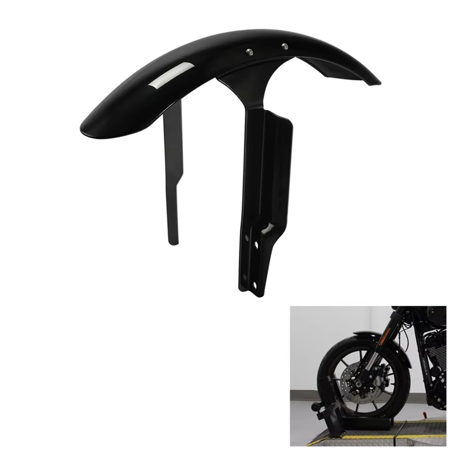 motorradkotflügel Für Low Für Rider Für ST FXLRST 22-24 S FXLRS 20-24 Motorrad Für Vivid Black Front Fender von SISAWUEU