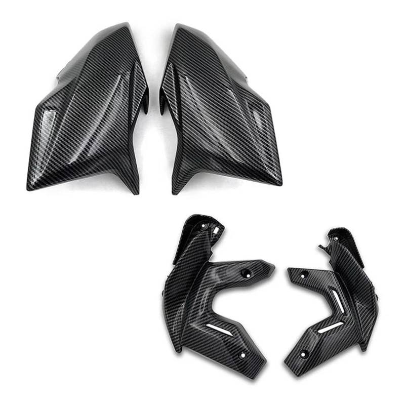 motorradspoiler Für Z 650 2020 2021 2022 2023 Z-650 Motorrad Front Tank Panel Trim Verkleidung Teile Kühler Seite Shell Abdeckung(Carbon Look-1 Set) von SISAWUEU