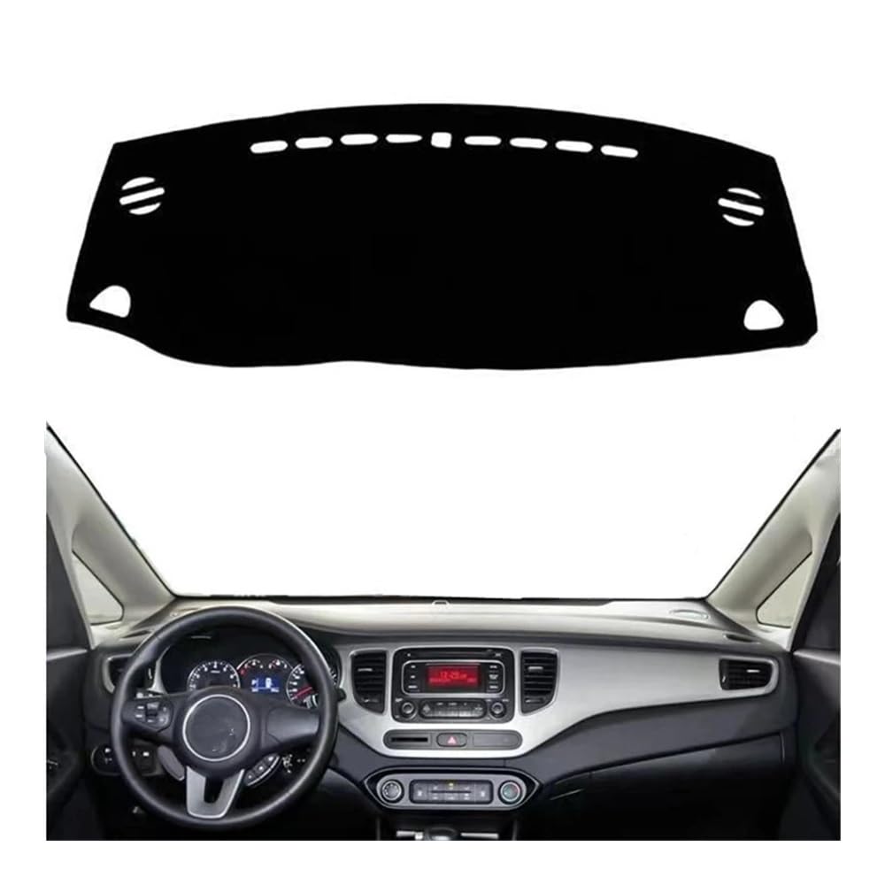 Auto Armaturenbretter Abdeckung Armaturenbrett Abdeckung Pad Matte Dash Board Sonnenschutzdach Kissen Teppich Auto Für KIA Für Carens RP 2013 2014 2015 2016 2017 2018 2019(Left Hand Drive,Black Edge) von SISIFEIER