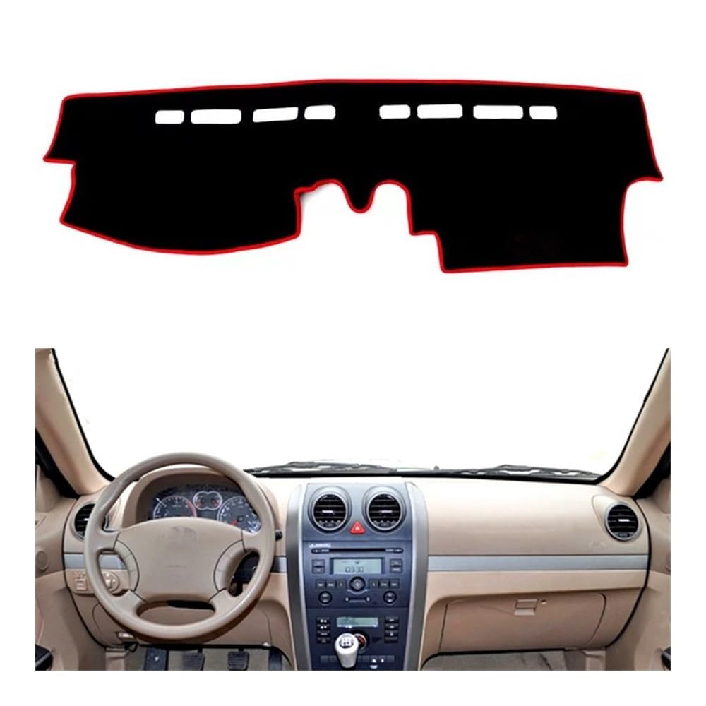 Auto Armaturenbretter Abdeckung Auto Dashboard Abdeckung Matte Pad Anti-Slip Instrument Sonnenschutzdach Teppich Kissen Für Great For Wall Haval H3 H5 2010 2011 2012(Left Hand Drive,Red Edge) von SISIFEIER