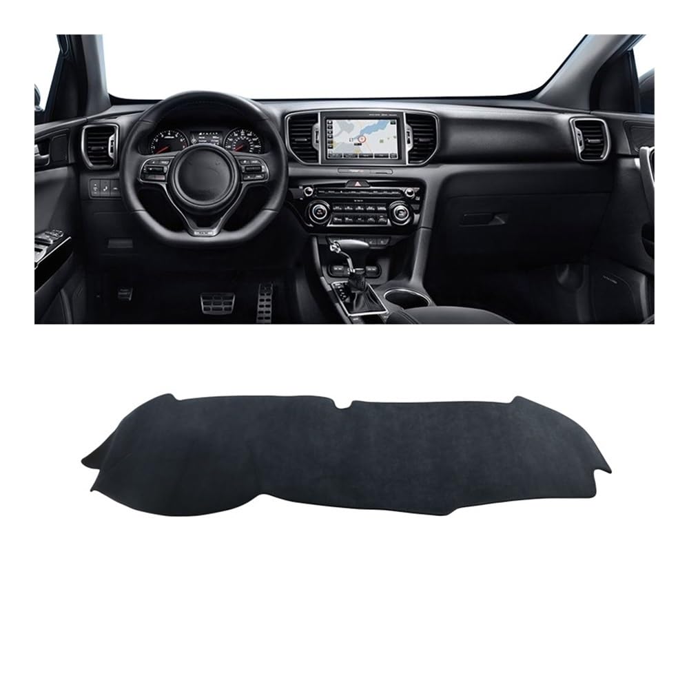 Auto Armaturenbretter Abdeckung Auto Dashboard Vermeiden Licht Pad Instrument Plattform Schreibtisch Abdeckung Fall Matte Teppiche Für Kia Für Sportage 4 2016 2017 2018 2019 2020 2021(B Black LHD) von SISIFEIER