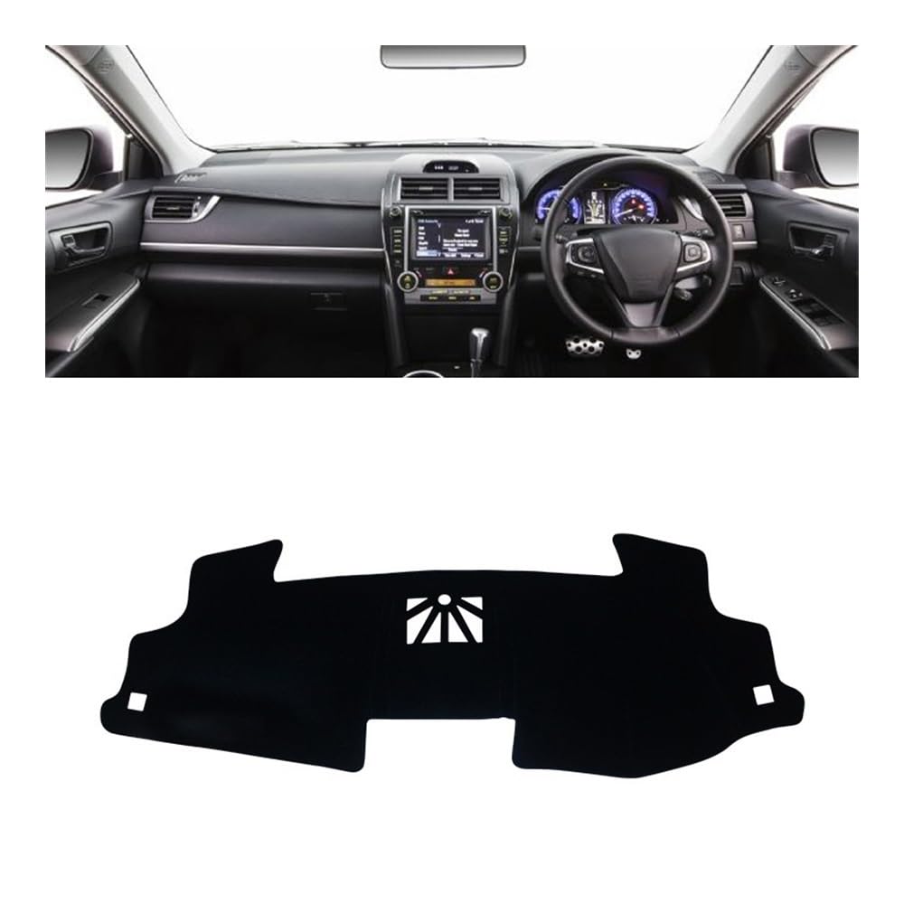 Auto Armaturenbretter Abdeckung Auto Dashboard Vermeiden Licht Pad Instrument Schreibtisch Abdeckung Nicht-Slip Matte Für Toy&ota Für Camry 50 XV50 2012 2013 2014 2015 2016 2017(A RHD Black Side) von SISIFEIER