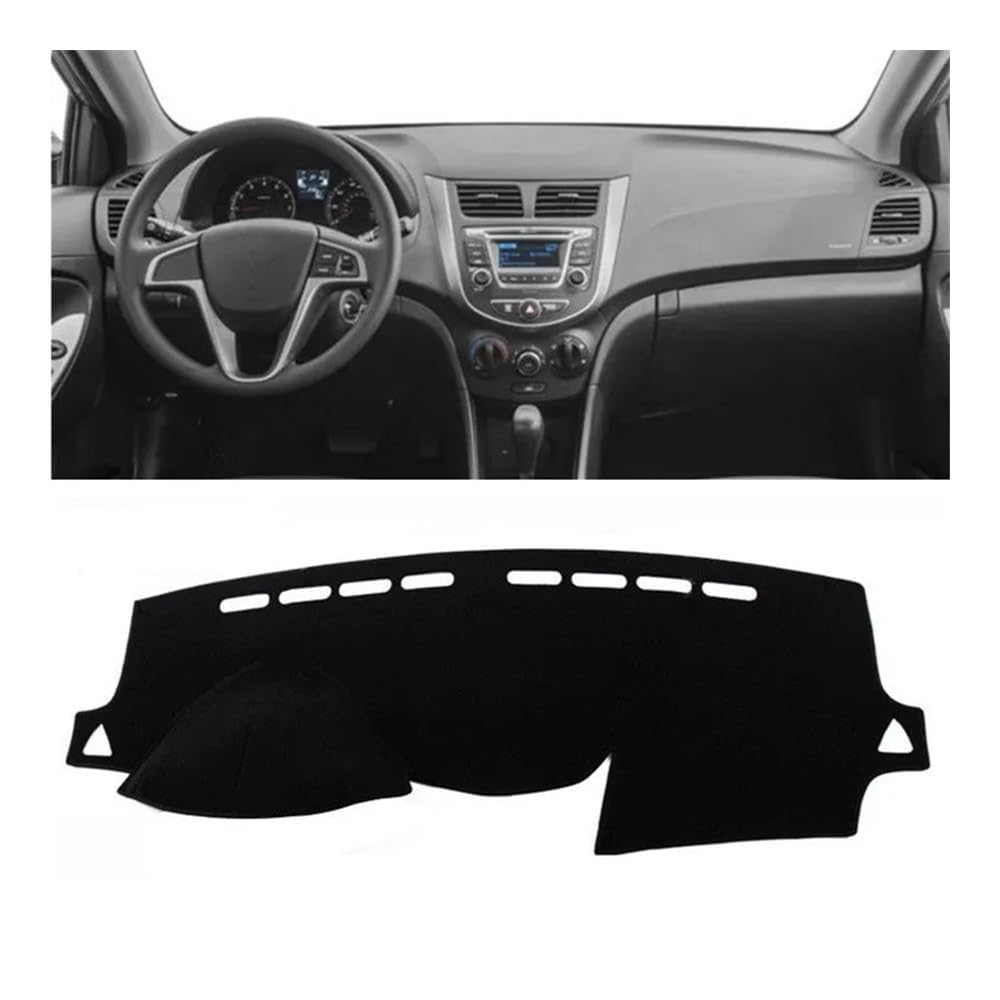 Auto Armaturenbretter Abdeckung Auto Styling Dashboard Abdeckung Matte Teppich Dash Sonnenschutzdach Teppich Für Hyun&dai Für Solaris Accent Verna RB 2011 2012 2013 2014 2015 2016 2017(Left Hand Drive von SISIFEIER