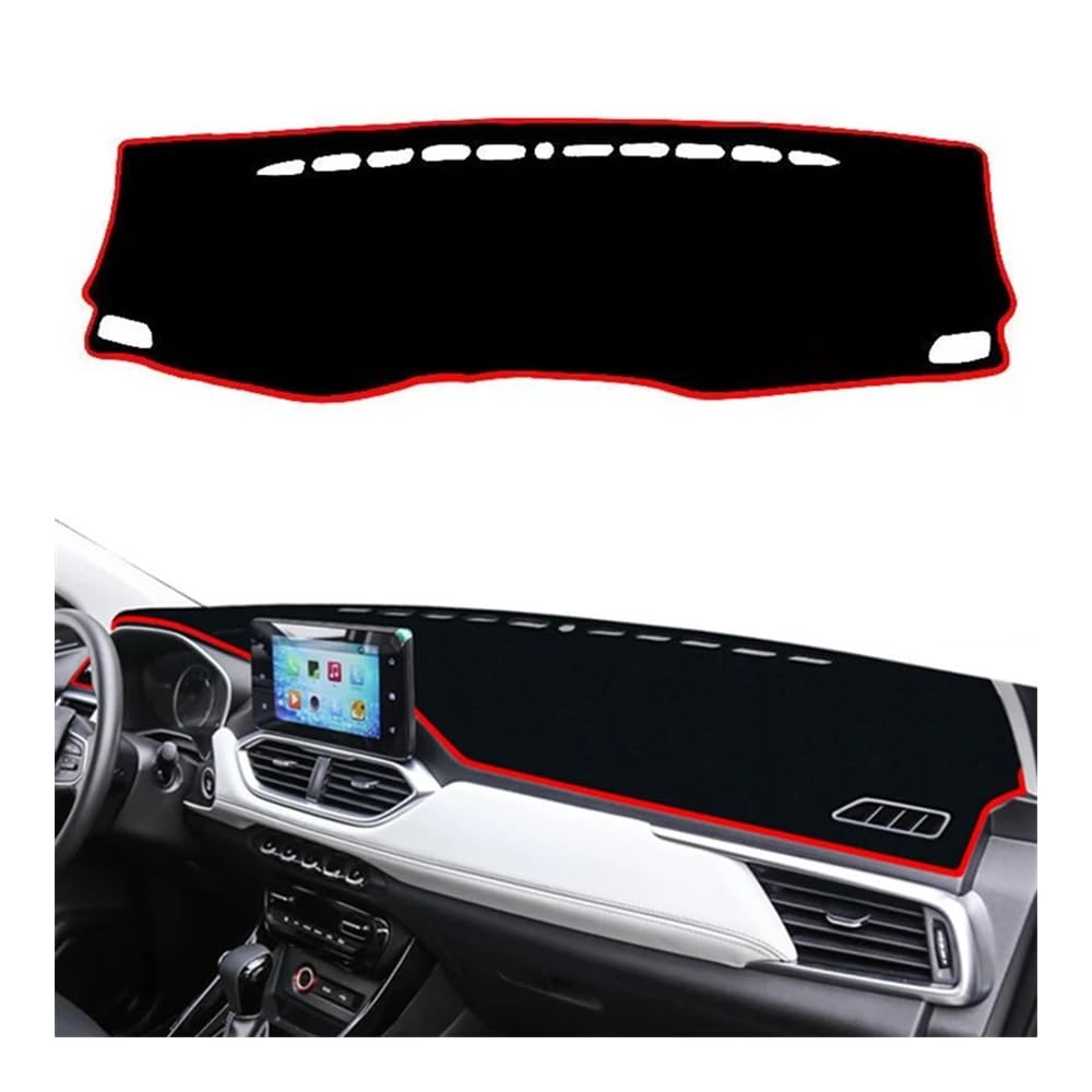 Auto Armaturenbretter Abdeckung Dash Abdeckung Matte Sonnenschutzdach Pad Auto Dashboard Schützen Teppich Teppich Für Chevr&olet Für Captiva 2019 2020 2021 2022 2023(Right Hand Drive,Red Edge) von SISIFEIER