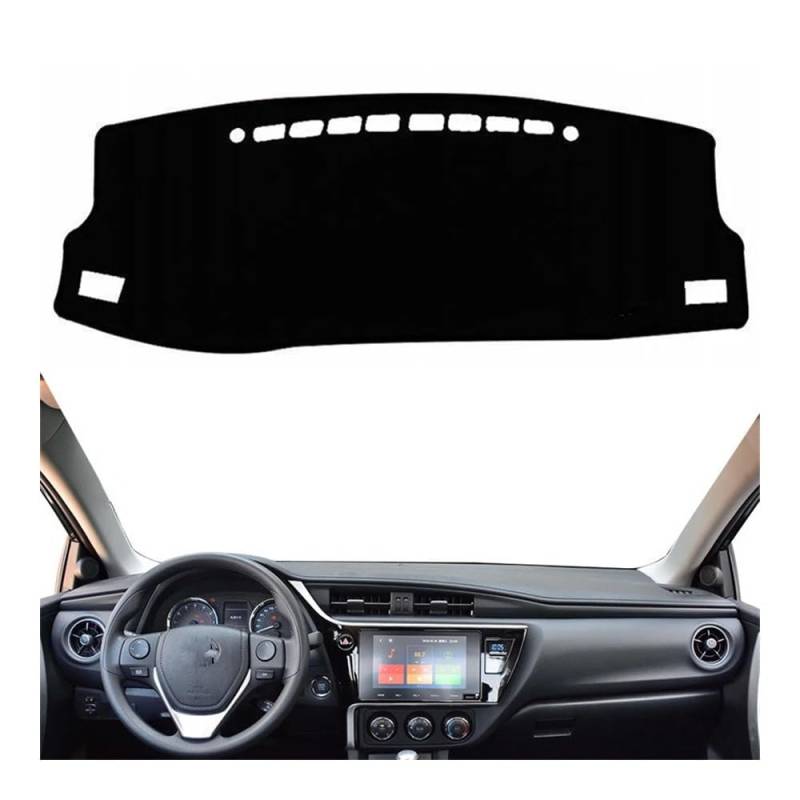 Auto Armaturenbretter Abdeckung Dashmat Dashboard Abdeckung Matte Pad Sonnenblende Schützen Teppich Teppich Auto Für Toy&ota Für Coro┐lla Auris ZRE182 2014 2015 2016 2017 2018(Left Hand Drive,Black Ed von SISIFEIER