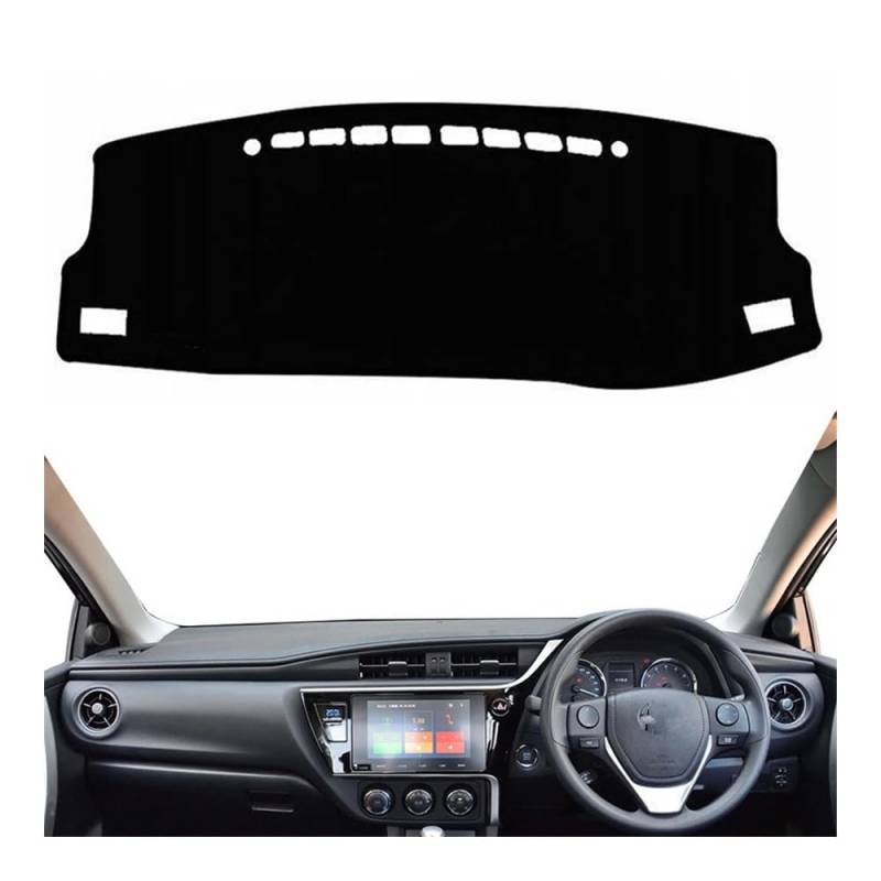 Auto Armaturenbretter Abdeckung Dashmat Dashboard Abdeckung Matte Pad Sonnenblende Schützen Teppich Teppich Auto Für Toy&ota Für Coro┐lla Auris ZRE182 2014 2015 2016 2017 2018(Right Hand Drive,Black E von SISIFEIER