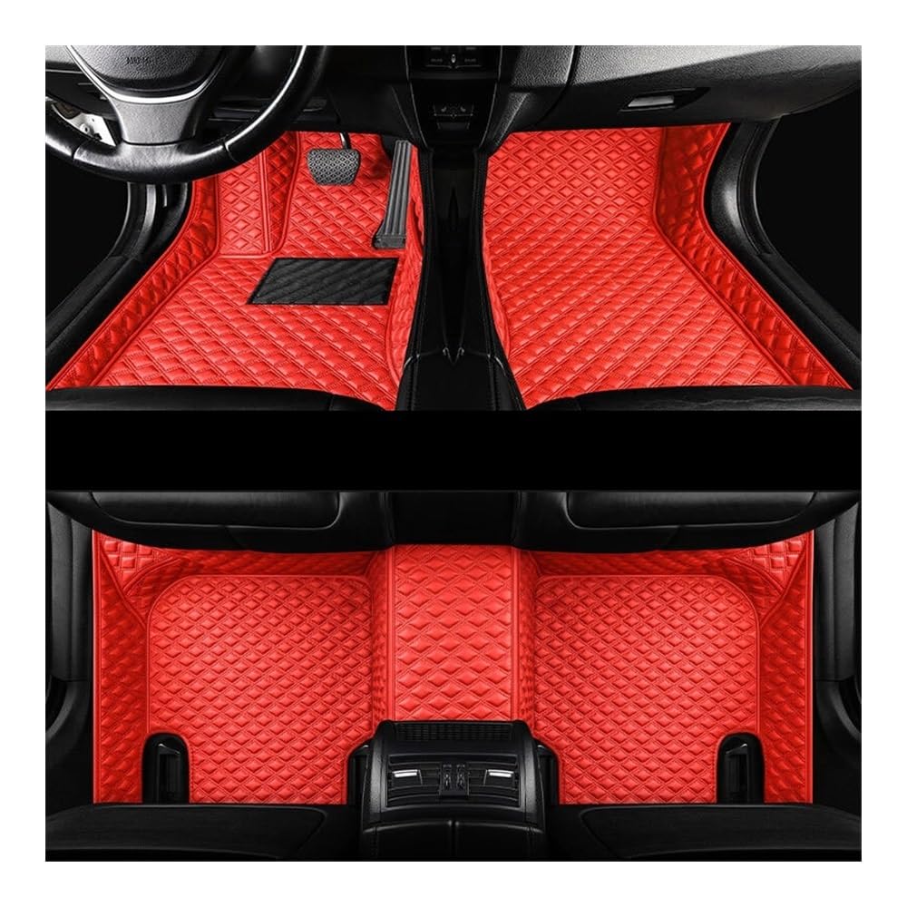 Auto FußMatten Auto Fußmatten Für Für GLK Klasse X204 2008 2009 2010 2011 2012 2013 2014 2015 2016 2017 Custom Auto Fuß Pads(Red-01) von SISIFEIER