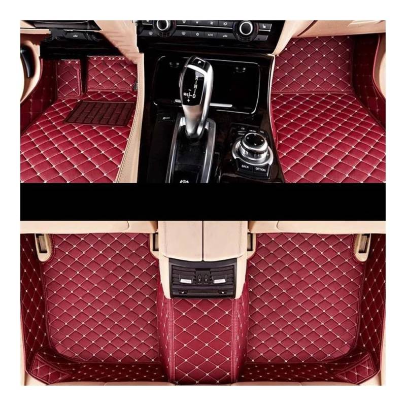 Auto FußMatten Benutzerdefinierte Auto Fußmatten Auto Teppiche Fuß Coche Für Benz Für S-KLASSE Z223 V223 2021 2022 2023(Wine red,2021-2023 Z223) von SISIFEIER