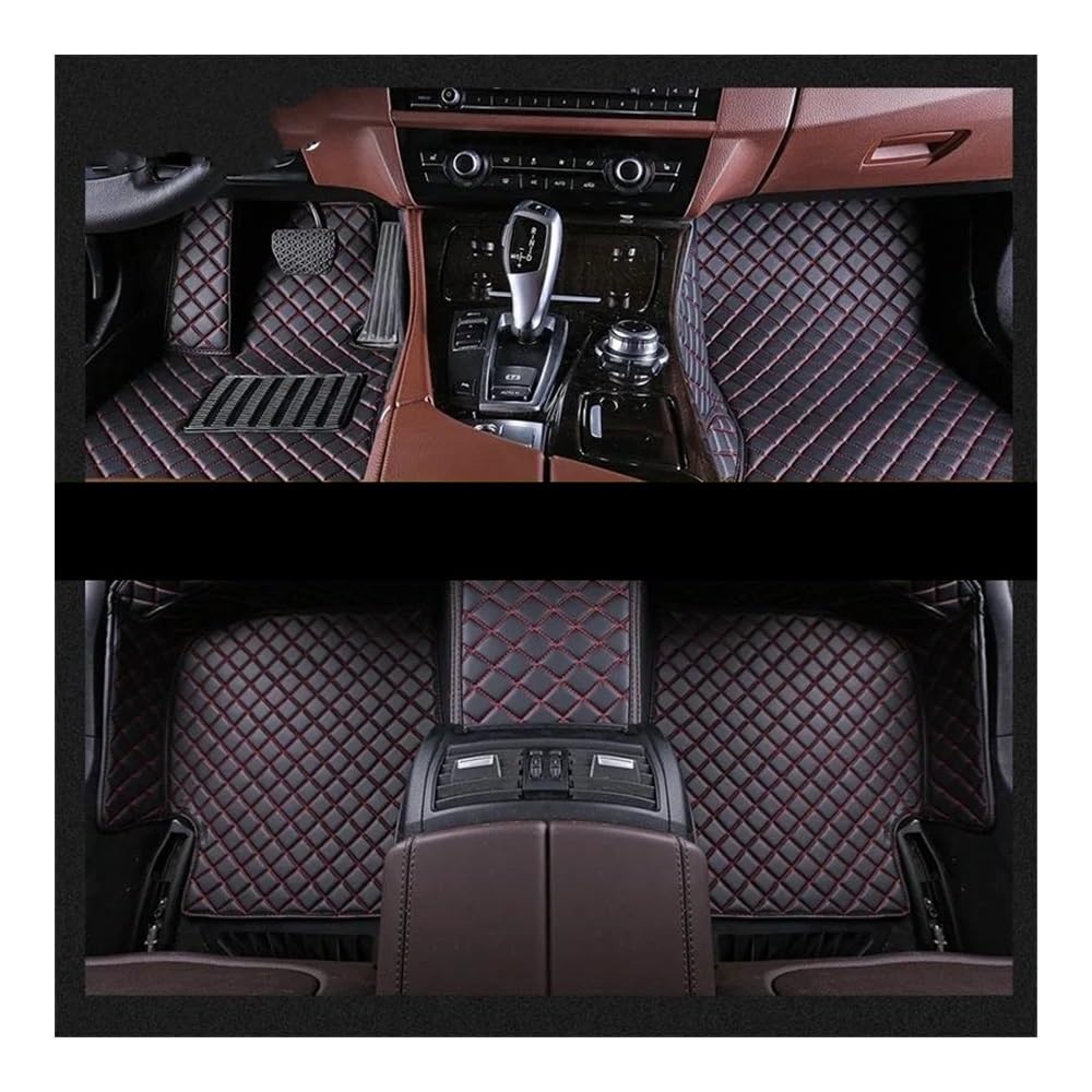 Auto FußMatten Benutzerdefinierte Auto Fußmatten Für Cadillac Für Escalade 2007 2008 2009 2010 2011 2012 2013 Auto Teppiche Fuß Coche(Schwarz Rot) von SISIFEIER