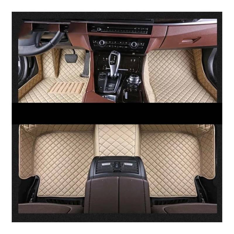 Auto FußMatten Benutzerdefinierte Auto Fußmatten Für Jaguar Für XE 2015 2016 2017 2018 2019 2020 2021 2022 2023 Auto Teppiche Fuß Coche(Beige) von SISIFEIER