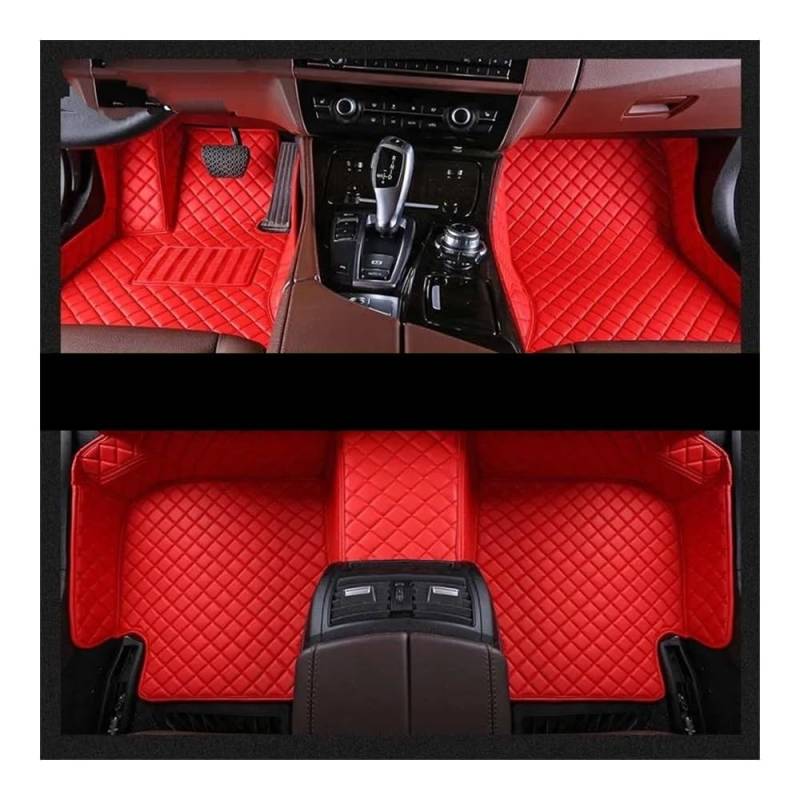 Auto FußMatten Benutzerdefinierte Auto Fußmatten Für V&W Für Golf GTI 2009 2010 2011 2012 Auto Teppiche Fuß Coche Zubehör(RED) von SISIFEIER