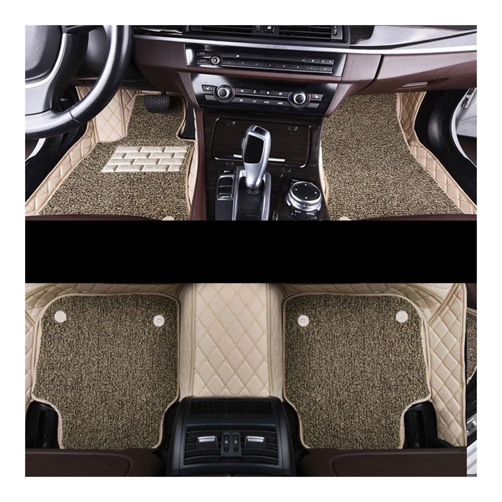 Auto FußMatten Doppelschichtige Drahtschlaufe Auto-Fußmatten Teppiche Für Mitsub&ISHI Für ASX 2011 2012 2013 Benutzerdefinierte Auto-Styling-Schutzabdeckungen Teppiche(3pcs-beige Brown) von SISIFEIER