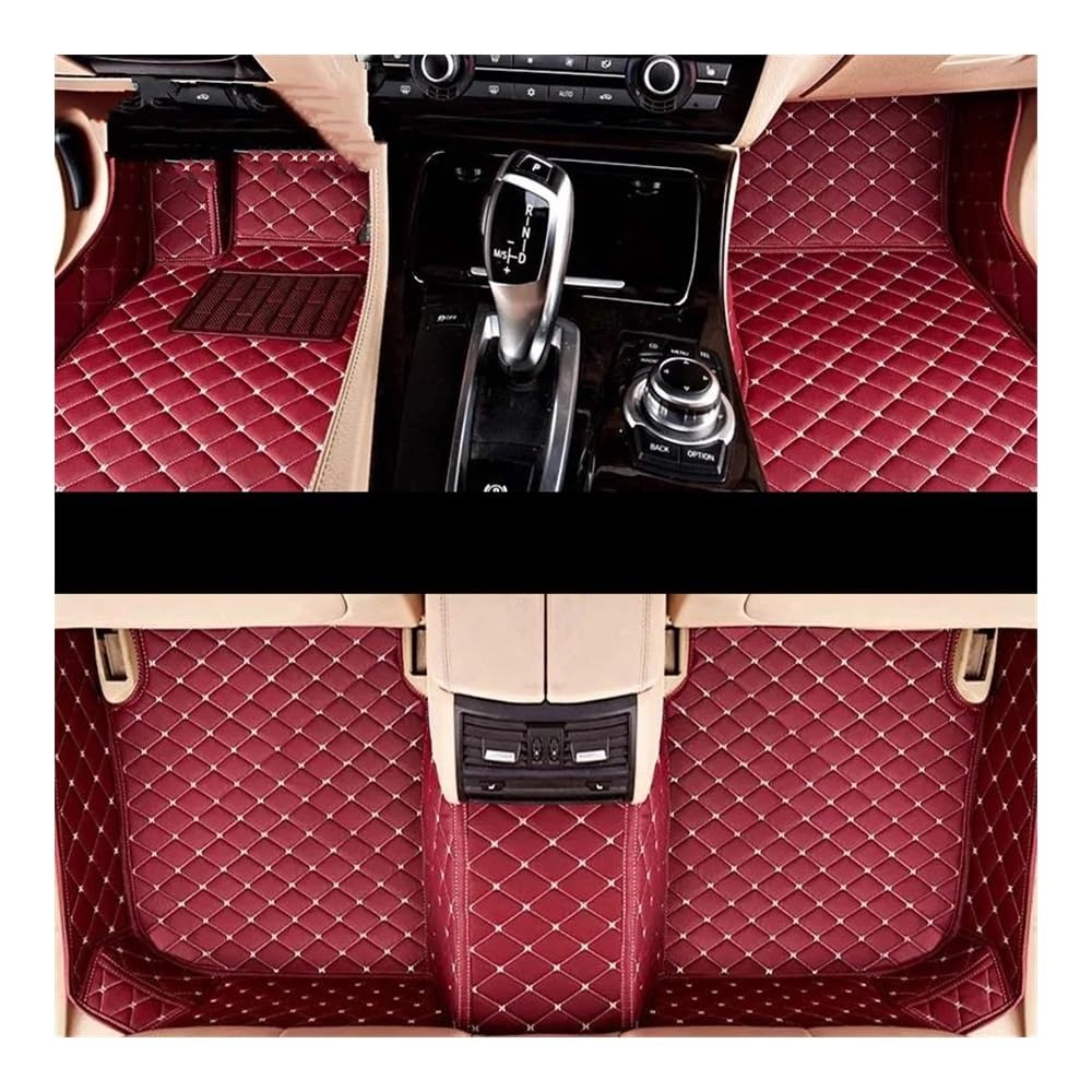 Auto FußMatten Für Le&xus Für LS LS350 LS400 LS430 LS460 LS500 LS500h LS600h 2018-2023 Custom Car Fußmatten Auto Teppiche Fuß Coche(Wine red) von SISIFEIER