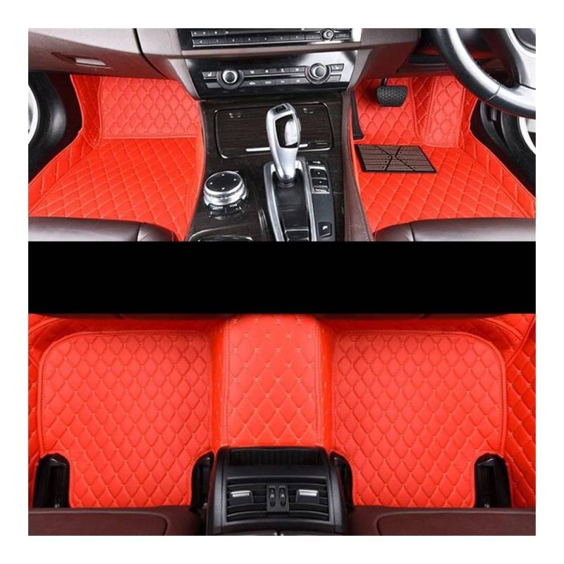 Auto FußMatten RHD Auto Fußmatten Für BM&W Für M6 2013 2014 2015 Künstliche Leder Teppiche Benutzerdefinierte Fuß Pads Auto Innen Dekoration Teppich(RHD 3pcs red) von SISIFEIER