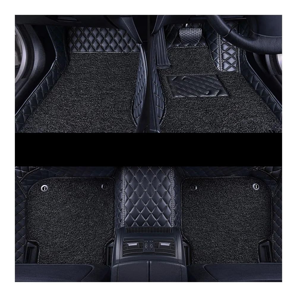 Auto FußMatten RHD Auto-Fußmatten Für V&W Für Jetta A5 2006 2007 2008 2009 2010 2011 2012 Doppellagige Drahtschlaufen-Innenteppiche(3pc-Black Black blk) von SISIFEIER